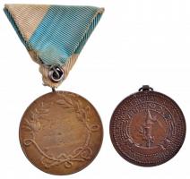 1927. kétoldalas Br díjérem mellszalagon, mindkét oldalán gravírozva (39mm) + ~1930. "Dulce et ...