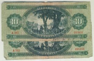 1962. 10Ft(9x) sorozatszám "3"-as számjegyének felső része egyenes! T:II,II/III,IV(csak eg...