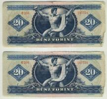 1949. 10Ft T:felső ívszél berepedve egyébként T:II + 1957. 10Ft(2x) T:III + 1969. 20Ft(2x) egymásutá...