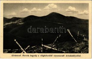 1943 Kőrösmező, Yasinia, Yasinya, Jassinja, Jasina (Máramaros); Hoverla hegység a világháborúból visszamaradt drótakadályokkal. Galac kiadása / mountain with barbed wire barrier left from WWI