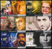 1999-2003 14 db különféle MATÁV telefonkártya (zenészek - Freddie Mercury, Jimi Hendrix, stb.)