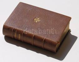XIX. század végén kiadott Paroissien Romain vallási témájú bőrkötésű kiskönyv, metszetekkel, francia nyelven / Paroissien Romain mini book in french leather covered and with engravings