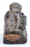 Kínai, figurális, faragott kő pecsétnyomó, m:4cm