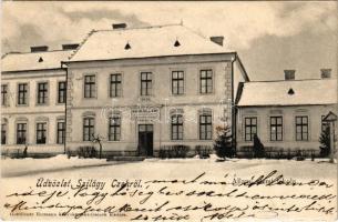 1905 Szilágycseh, Cehul Silvaniei; Állami elemi iskola télen. Gottdiener Hermann kiadása / elementary school in winter (EK)