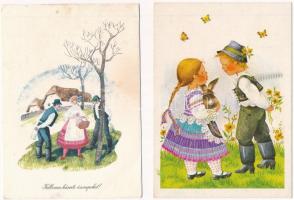 5 db MODERN magyar húsvéti üdvözlő képeslap / 5 modern Hungarian Easter greeting postcards