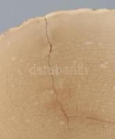 Sarreguemines régi fajansz teás csésze és mokkás alj, részben jelzett, repedt, kopott