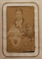 cca 1860-1870 fotó gyűjtemény 25 db vizitkártyával, közötte két ferrotípia. nemesek és azonosításra ...