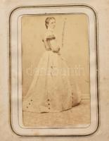 cca 1860-1870 fotó gyűjtemény 25 db vizitkártyával, közötte két ferrotípia. nemesek és azonosításra ...