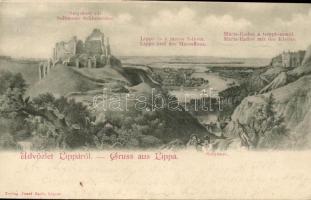 1899 Lippa with Solymosvár castle and Máriaradna church