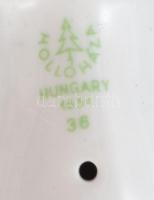 Hollóházi porcelán elefánt, kézzel festett, jelzett, kis kopásnyomokkal, 15×11 cm