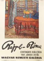 1961 Rippl-Rónai centenáris kiállítása. Magyar Nemzeti Galéria. Plakát, ofszet, papír. Kossuth Nyomda. 49x69 cm. Feltekerve.