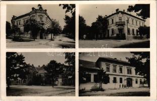 Ipolyság, Sahy; Takarékbank, M. Áll. gimnázium, Posta, Római katolikus elemi népiskola, autó / savings bank, schools, automobile, post office