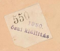 Sárdy Brutus (1892-1970): Dunaparti táj, 1930. Olaj, vászon, kartonon. Jelzett. Hátoldalán az 1930. ...