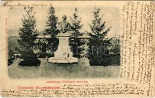1901 Nagybánya, Baia Mare; Lendvay Márton szobra. Kovács Gyula kiadása / statue, monument (Rb)
