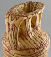 Pesthidegkúti kerámia amfora padlóváza csurgatott mázzal, jelzés nélkül, hibátlan. 50 cm