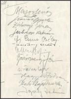 cca 1935 Azonosítatlan művészeti egyesület/iskola jelenléti íve, rajta számos aláírással: Kukán Géza...