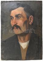 Kézdi-Kovács Elemér (1898-1976): Bajszos férfi portréja. Olaj, karton. Jelezve jobbra lent. Kissé sérült. 50×35 cm.