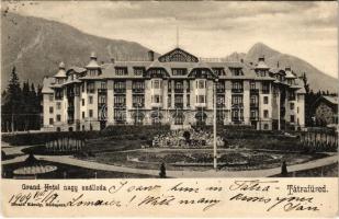 1904 Tátrafüred, Ótátrafüred, Altschmecks, Stary Smokovec (Tátra, Magas-Tátra, Vysoké Tatry); Grand Hotel Nagyszálloda. Divald Károly kiadása / hotel (kis szakadás / small tear)