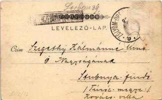 1898 (Vorläufer) Besztercebánya, Banská Bystrica; Fő tér, gyógyszertár, Kohn Ignác üzlete, szökőkút ...