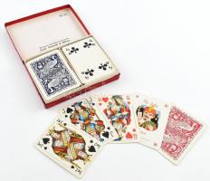 Wiener Spiekartenfabrik Ferd. Piatnik & Söhne francia kártya, 2 pakli, eredeti dobozában, kék és piros hátlappal