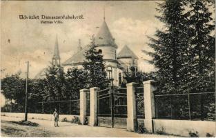 1922 Dunaszerdahely, Dunajská Streda; Vermes villa. Mark Petényi kiadása / villa (r)
