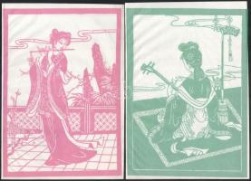 Kirie japán papírkivágás művészete 13 db kép. Suganuma Mamoru. 18x26 cm-ig