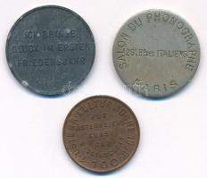 3 db vegyes zseton, emlékérem tétel, közte Németország 1946. "Proszit 1946 / Szerencsét hozok a...