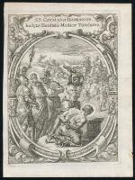 cca 1750 Szent Cosma és Szent Damján rézmetszetű kép. 16,5x12 cm