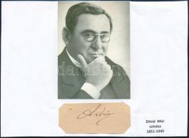 Ditrói Mór (1851-1945) színházigazgató aláírása papírlapon