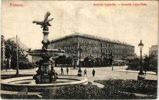 1908 Pozsony, Pressburg, Bratislava; Kossuth Lajos tér. Divald Károly 1715-1907. / Kossuth Lajos-Platz / square (fa)