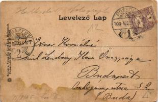 1900 Pozsony, Pressburg, Bratislava; vár, gőzhajó / castle, steamship (EM)