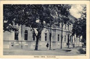 1938 Léva, Levice; Gymnasium / Gimnázium / grammar school + "1938 Léva visszatért" So. Stpl. (EK)