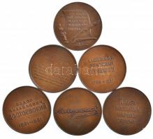 Szovjetunió DN 6xklf Br emlékérem (36mm). Híres oroszokat ábrázoló éremsorozat: Dosztojevszkij, Lerm...