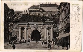 1900 Budapest I. Budai alagút, Takarékpénztár, Budavári sikló (EK)