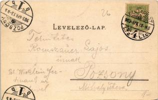 1903 Budapest VII. Erzsébet és Teréz körút az Andrássy útig, Royal kávéház, villamos, üzletek. Ganz ...