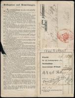 1849 DDSG hajóraklevél Essegről Pestre küldött árukról