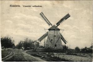 Kiskőrös, Vásártéri szélmalom. Majoros és Szekulesz kiadása / windmill (vágott / cut)