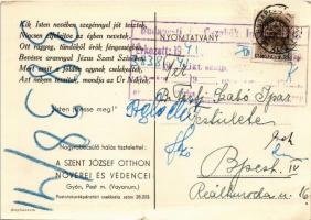 1941 Gyón, Szent József Otthon (Vayanum), gyerekek csoportképe. propaganda (szakadás / tear)