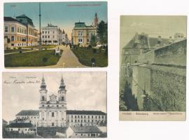 9 db RÉGI történelmi magyar város képeslap vegyes minőségben / 9 pre-1945 historical Hungarian town-...
