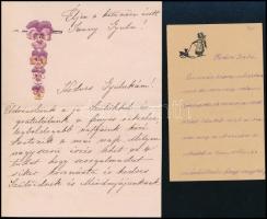 1855-1892 2 db magánjellegű levél díszes levélpapíron