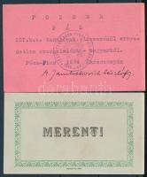1934-1961 4 db kitüntetéskártya és jutalomlap, közte kettő kézzel illusztált