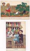 GYEREKEK - 12 db régi képeslap / CHILDREN - 12 pre-1945 postcards
