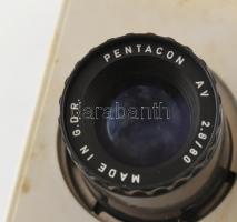 Pentacon Aspectar 150 A diavetítő, tápkábellel, hozzá 5 db diatároló dobozzal, az egyikben bélapátfa...