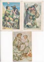 7 db MODERN Márton L.-féle repro cserkész képeslap / 7 modern repro Hungarian scout art postcards