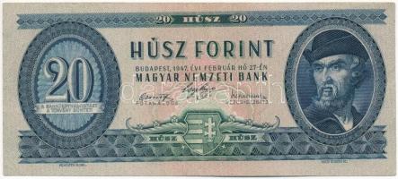 1947. 20Ft C 013 087337 T:III / Hungary 1947. 20 Forint C 013 087337 C:F Adamo F10