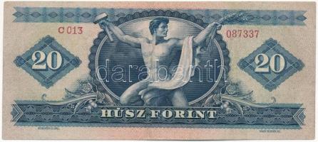 1947. 20Ft "C 013 087337" T:III / Hungary 1947. 20 Forint "C 013 087337" C:F Ada...