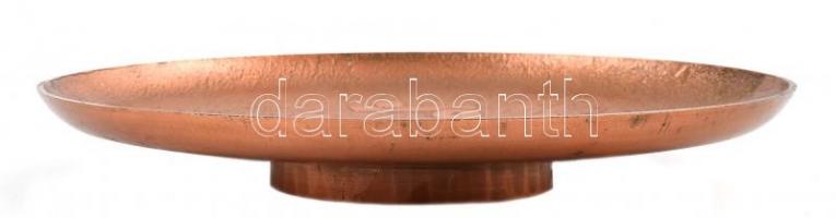 Retró réz dísztál, jelzés nélkül, d:22cm