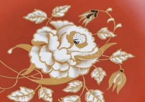 Wallendorf rózsamintás porcelán kínáló tál. Részben kézzel festett, jelzett, hibátlan 27,5 cm