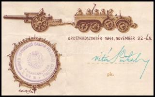 1945 Emléklap a szovjet ellen viselt háború emlékére, a M. kir. 2. Honvéd Gépkocsizó Dandár Felderít...