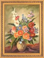 Reinhardt István (1936-): Virágcsendélet. Olaj, farost, jelzett, keretben, 70x50 cm